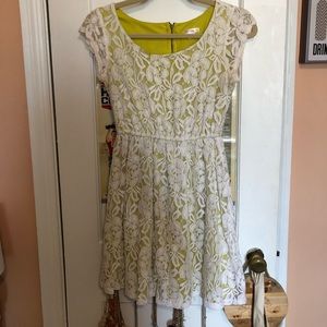 White Lace Cap Sleeve Dress